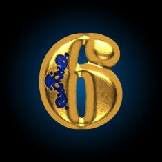 vector golden letter 6 N3
