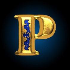 vector golden letter p N3