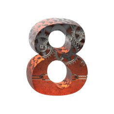Vector gears cutted figure 8 Paste to any background