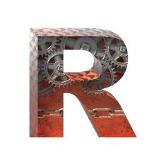 Vector gears cutted figure r Paste to any background