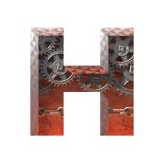 Vector gears cutted figure h Paste to any background