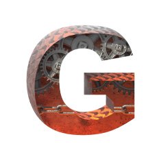 Vector gears cutted figure g Paste to any background