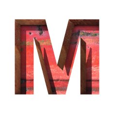 Vector metal cutted figure m Paste to any background