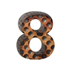 Vector metal cutted figure 8 Paste to any background N3