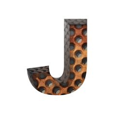 Vector metal cutted figure j Paste to any background N2