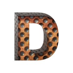 Vector metal cutted figure d Paste to any background N2