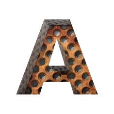 Vector metal cutted figure a Paste to any background N3