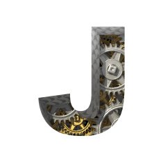 Vector gears cutted figure j Paste to any background N2