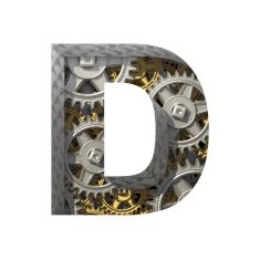 Vector gears cutted figure d Paste to any background N2