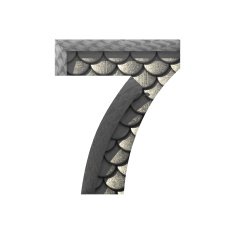 Vector silver cutted figure 7 Paste to any background