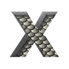Vector silver cutted figure x Paste to any background