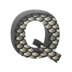 Vector silver cutted figure q Paste to any background