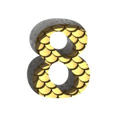 Vector golden cutted figure 8 Paste to any background