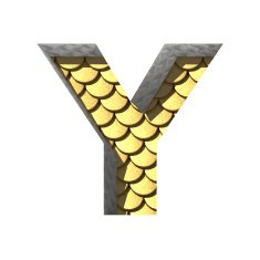 Vector golden cutted figure y Paste to any background