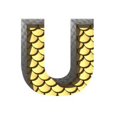 Vector golden cutted figure u Paste to any background