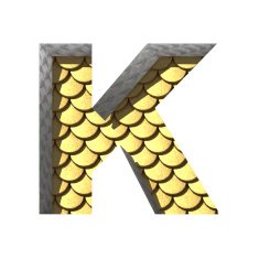 Vector golden cutted figure k Paste to any background