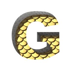 Vector golden cutted figure g Paste to any background