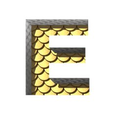 Vector golden cutted figure e Paste to any background
