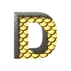 Vector golden cutted figure d Paste to any background