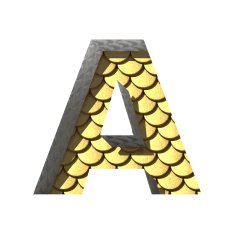 Vector golden cutted figure a Paste to any background