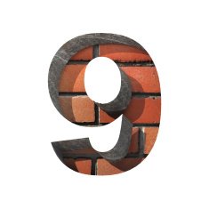 Vector brick cutted figure 9 Paste to any background