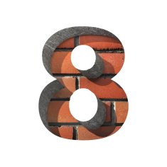 Vector brick cutted figure 8 Paste to any background