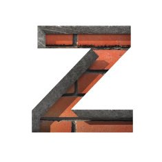 Vector brick cutted figure z Paste to any background