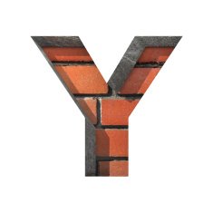 Vector brick cutted figure y Paste to any background