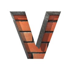 Vector brick cutted figure v Paste to any background
