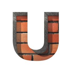 Vector brick cutted figure u Paste to any background