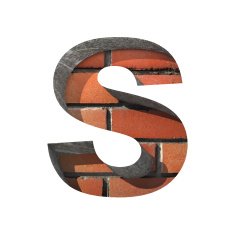 Vector brick cutted figure s Paste to any background