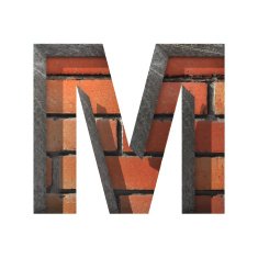 Vector brick cutted figure m Paste to any background