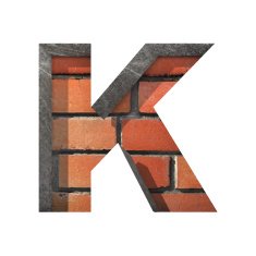 Vector brick cutted figure k Paste to any background