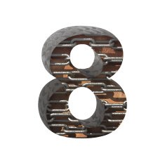 Vector metal cutted figure 8 Paste to any background N4