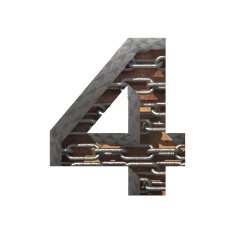 Vector metal cutted figure 4 Paste to any background N3