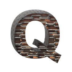 Vector metal cutted figure q Paste to any background N4