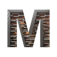 Vector metal cutted figure m Paste to any background N4