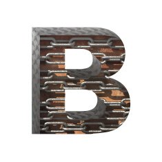 Vector metal cutted figure b Paste to any background N3