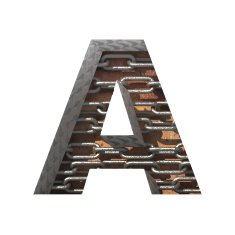 Vector metal cutted figure a Paste to any background N4