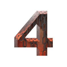 Vector hot metal cutted figure 4 Paste to any background