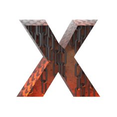 Vector hot metal cutted figure x Paste to any background