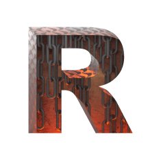 Vector hot metal cutted figure r Paste to any background