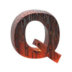 Vector hot metal cutted figure q Paste to any background