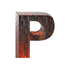 Vector hot metal cutted figure p Paste to any background