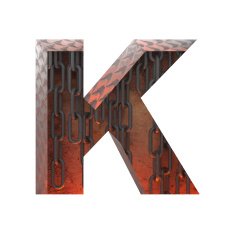 Vector hot metal cutted figure k Paste to any background
