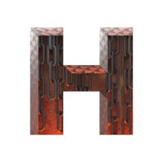 Vector hot metal cutted figure h Paste to any background