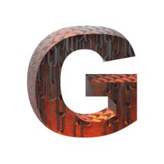 Vector hot metal cutted figure g Paste to any background