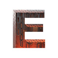 Vector hot metal cutted figure e Paste to any background