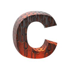 Vector hot metal cutted figure c Paste to any background