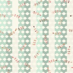 seamless texture of a curved shapes and floral plant elements